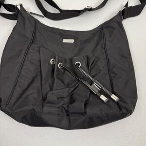 Baggallini Black‎ Nylon Crossbody Bag Hobo Shoulder Messenger Travel Purse